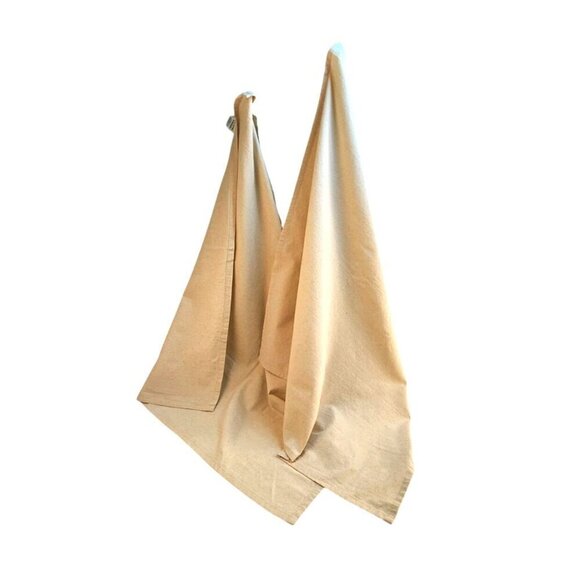 2 Unbleached Beige 100% Cotton Dish Towel 26x26 in with hanging loop Kitchen Lin - Picture 5 of 6